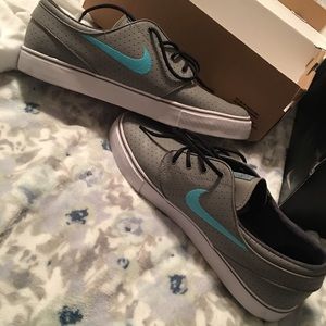 Grey and Blue Nikes